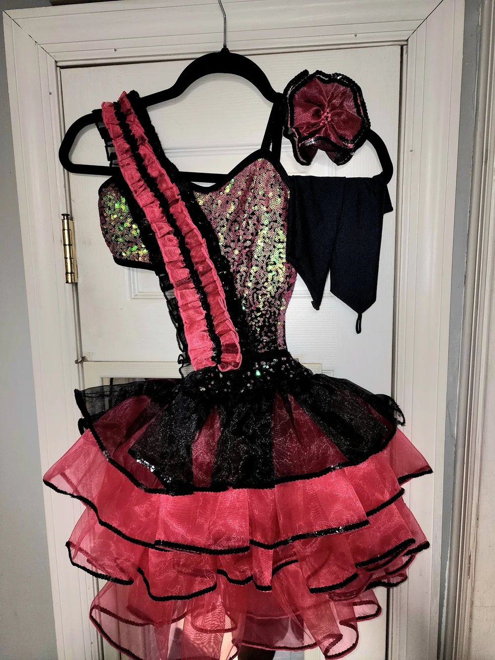 Kids Pink and Black Ruffled Dance Costume - Brand